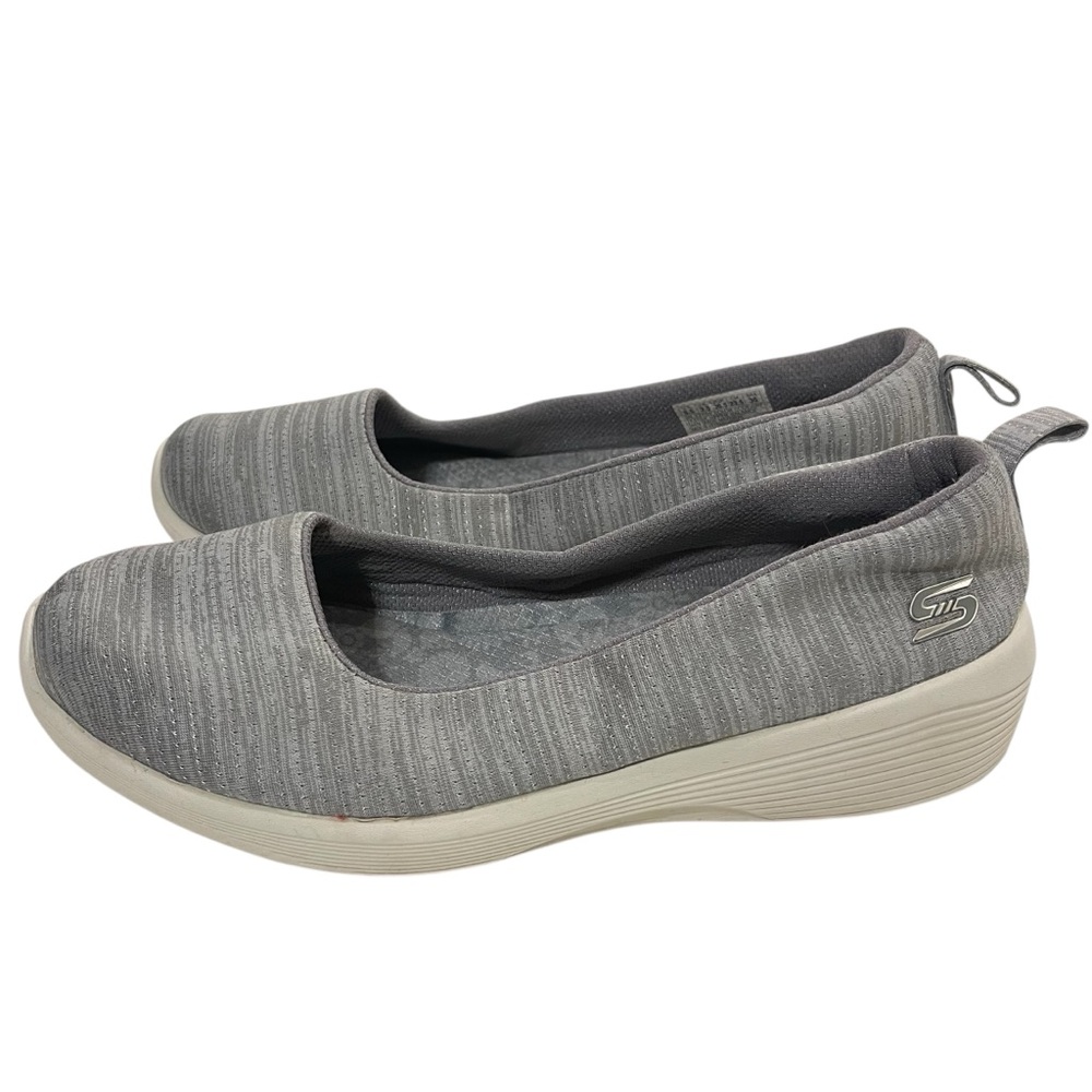 Skechers Reggae Fest Women's Gray Loafers Slip On Shoes - Picture 2 of 7